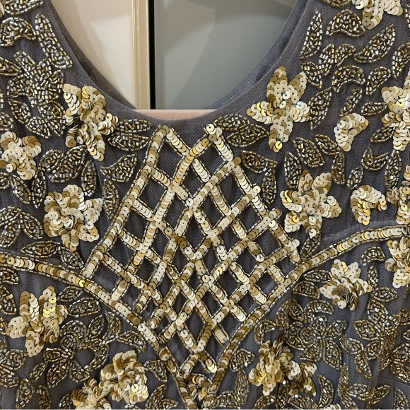 NWT Mac Duggal 4908 Embellished Beaded Fringe Cap Sleeve Gown - Picture 5 of 12